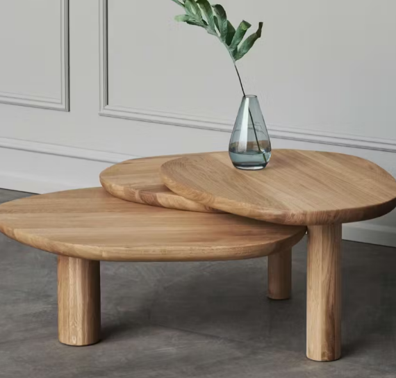 Table Basse Chêne Huilé (Lot de 3) : Élégance Minimaliste à l'Inspiration Scandinave